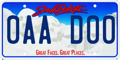 SD license plate 0AAD00