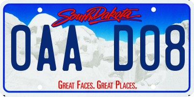 SD license plate 0AAD08