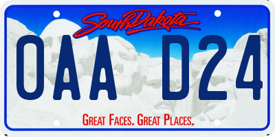 SD license plate 0AAD24