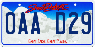 SD license plate 0AAD29