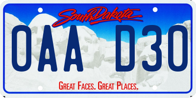 SD license plate 0AAD30