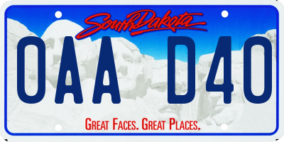 SD license plate 0AAD40