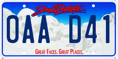 SD license plate 0AAD41