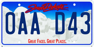 SD license plate 0AAD43