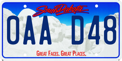 SD license plate 0AAD48