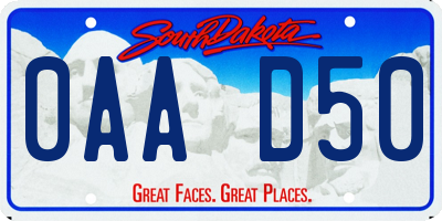 SD license plate 0AAD50