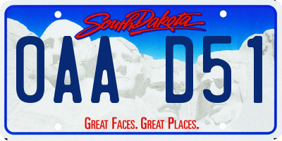 SD license plate 0AAD51