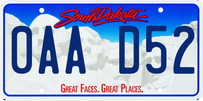 SD license plate 0AAD52