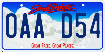 SD license plate 0AAD54