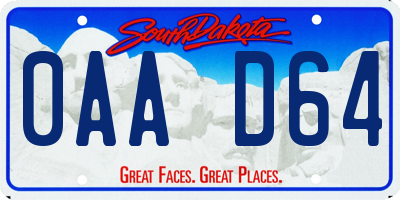 SD license plate 0AAD64