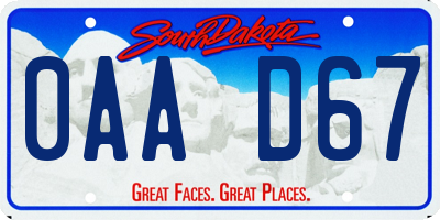 SD license plate 0AAD67