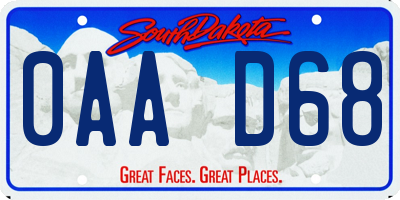 SD license plate 0AAD68