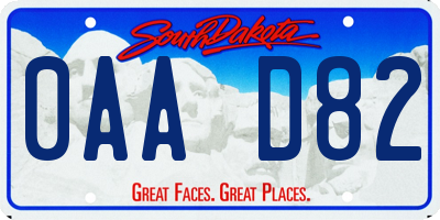 SD license plate 0AAD82