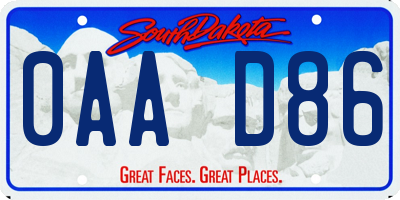 SD license plate 0AAD86