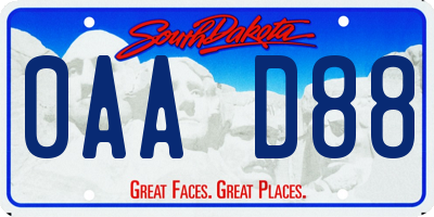 SD license plate 0AAD88