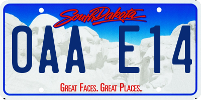 SD license plate 0AAE14