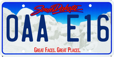 SD license plate 0AAE16