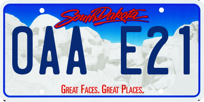 SD license plate 0AAE21