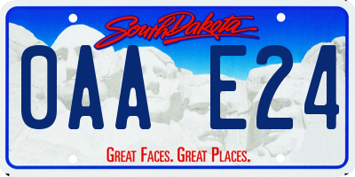 SD license plate 0AAE24