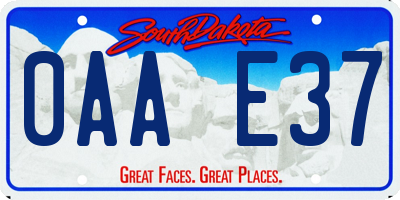 SD license plate 0AAE37