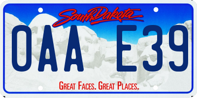 SD license plate 0AAE39