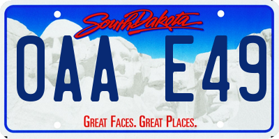 SD license plate 0AAE49