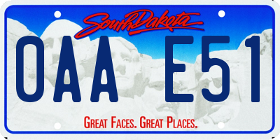 SD license plate 0AAE51