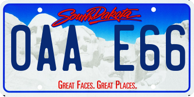 SD license plate 0AAE66