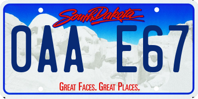 SD license plate 0AAE67