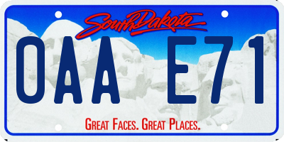 SD license plate 0AAE71