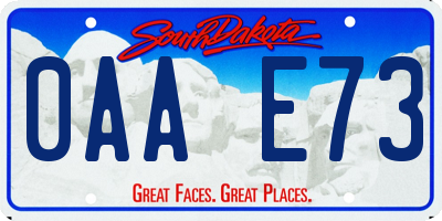 SD license plate 0AAE73