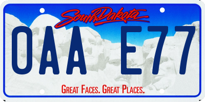 SD license plate 0AAE77