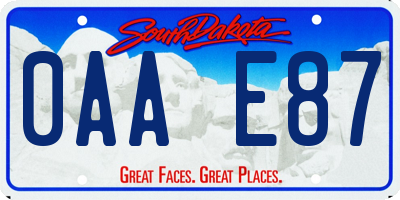 SD license plate 0AAE87