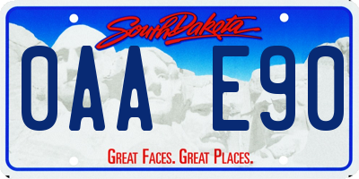 SD license plate 0AAE90