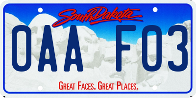 SD license plate 0AAF03