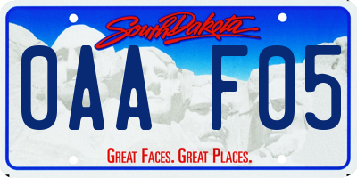 SD license plate 0AAF05