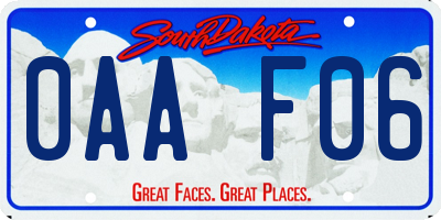 SD license plate 0AAF06