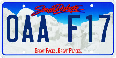 SD license plate 0AAF17