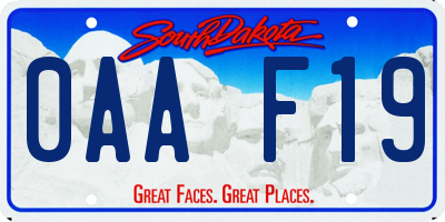 SD license plate 0AAF19