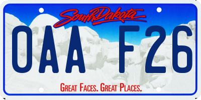 SD license plate 0AAF26