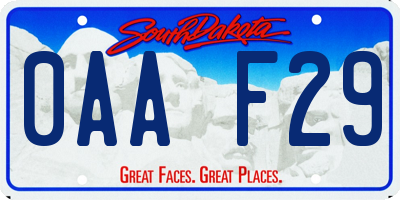 SD license plate 0AAF29