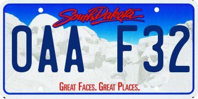 SD license plate 0AAF32