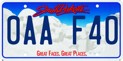 SD license plate 0AAF40