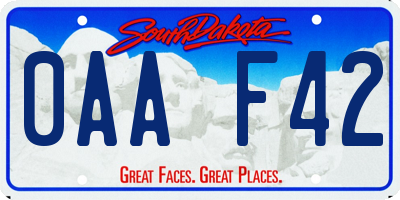 SD license plate 0AAF42