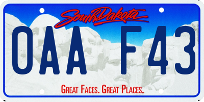 SD license plate 0AAF43