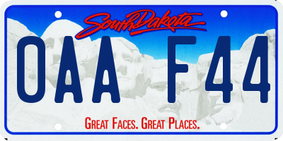 SD license plate 0AAF44