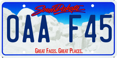 SD license plate 0AAF45