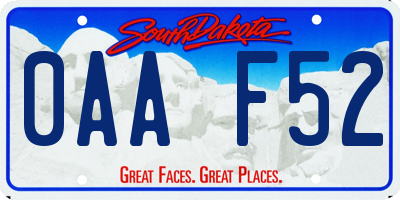 SD license plate 0AAF52