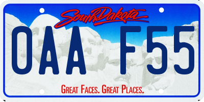 SD license plate 0AAF55