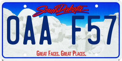 SD license plate 0AAF57